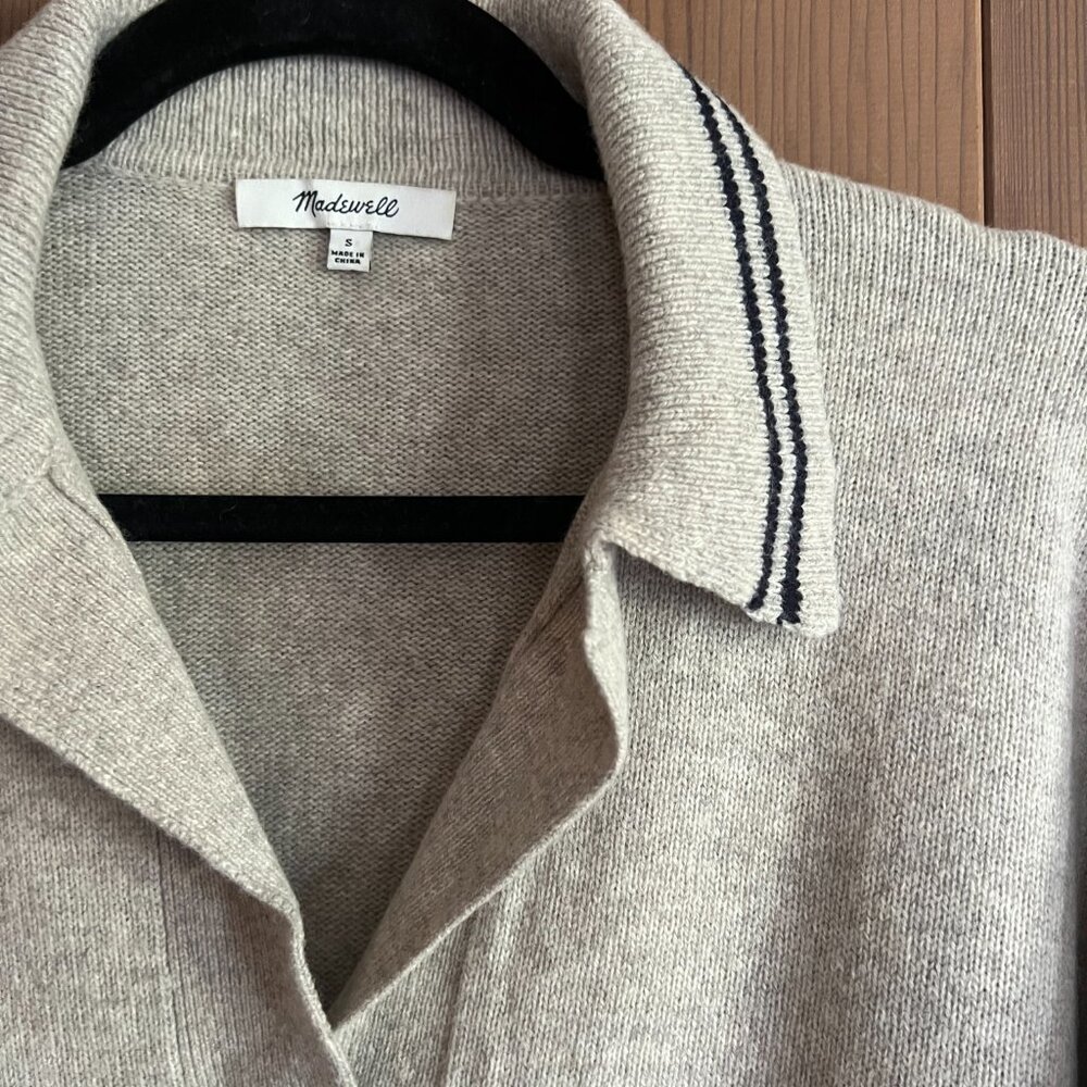 Madewell | Tipped Davie Polo Sweater, Size Small